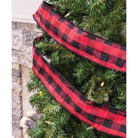 Wired Red & Black Buffalo Check Ribbon 3 x 9 Ft - The Fox Decor