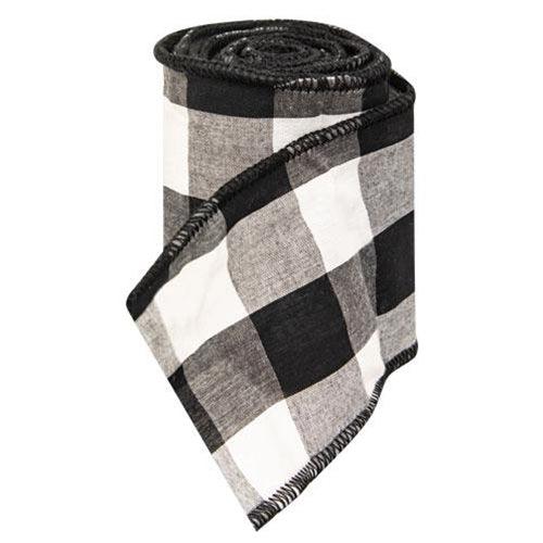 Wired Black & White Buffalo Check Ribbon 3 x 9 Ft - The Fox Decor