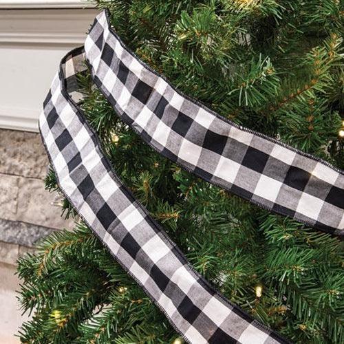 Wired Black & White Buffalo Check Ribbon 3 x 9 Ft - The Fox Decor