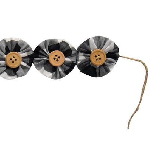 Black & White Buffalo Check Yo-Yo Garland - The Fox Decor