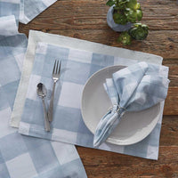 Buffalo Check Watercolor Placemat - Blue Mist Set of 4 Park Designs - The Fox Decor