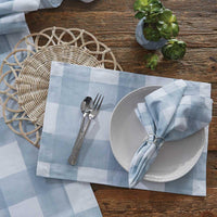 Buffalo Check Watercolor Napkin - Blue Mist Set of 4 Park Designs - The Fox Decor
