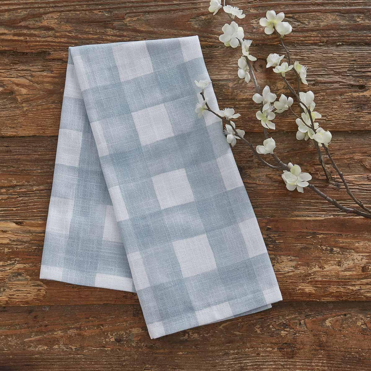 Buffalo Check Watercolor Towel - Blue Mist Set of 2 Park Designs - The Fox Decor