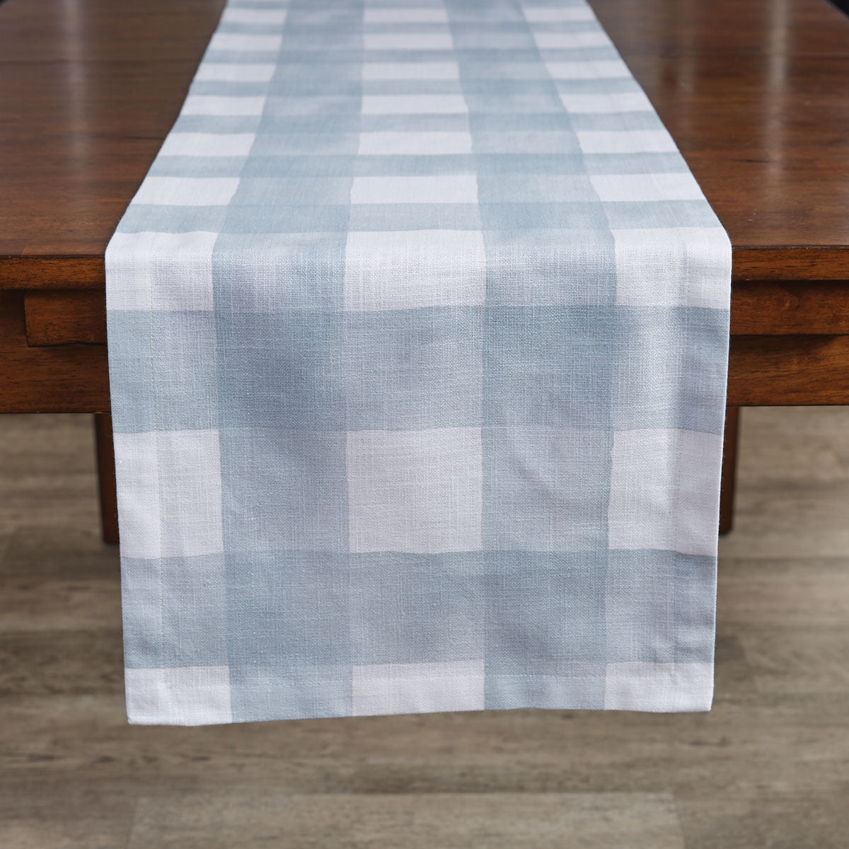 Buffalo Check Watercolor Table Runner 54"L - Blue Mist Park Designs - The Fox Decor