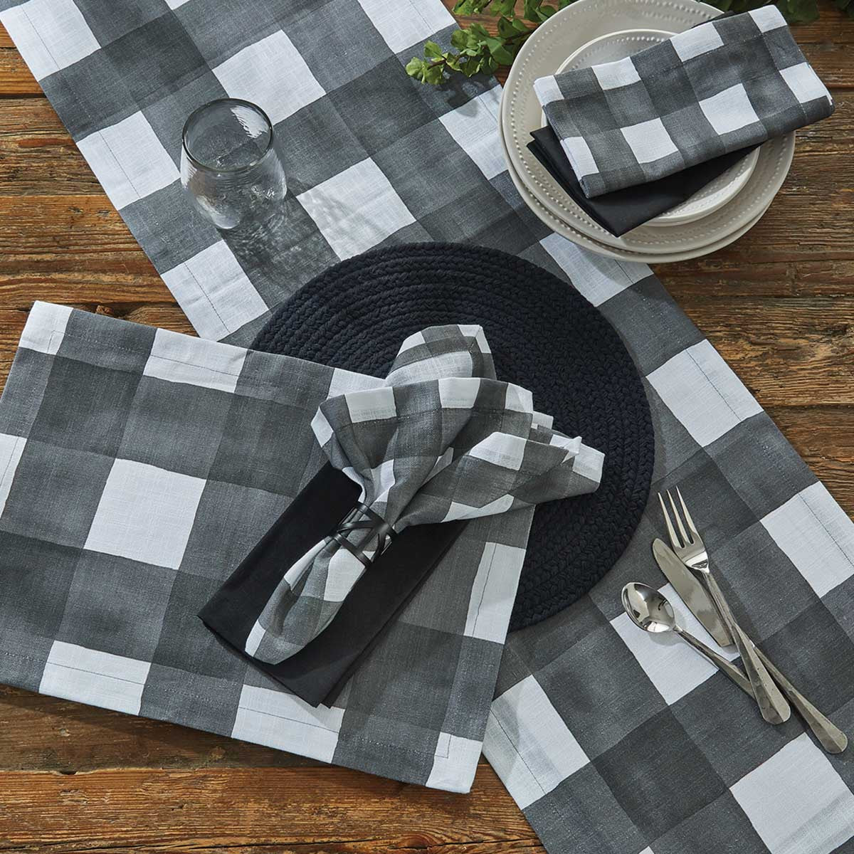 Buffalo Check Watercolor Table Runner 72"L - Black Park Designs - The Fox Decor