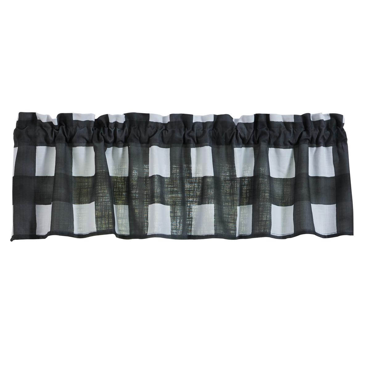 Buffalo Check Watercolor Valance 14"L - Black Park Designs - The Fox Decor