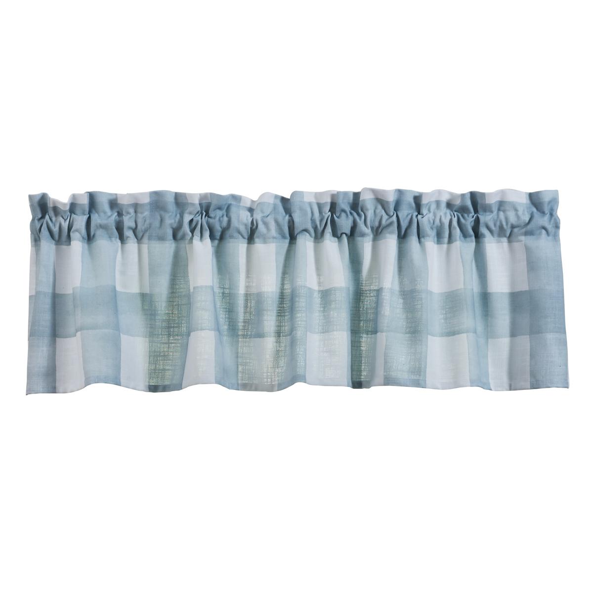 Buffalo Check Watercolor Valance 14"L - Blue Mist Park Designs - The Fox Decor