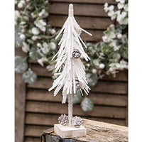 White Glittered Pinecone Tree 10