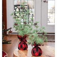 Buffalo Check Sparkle Pine Tree 12 - The Fox Decor