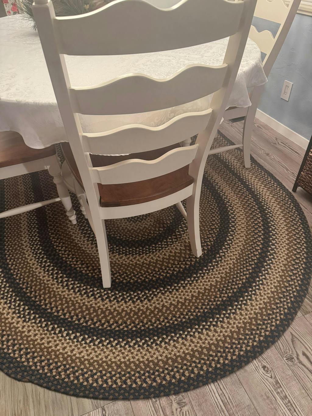 823 Midnight Blue Basket Weave Braided Rugs Oval/Round