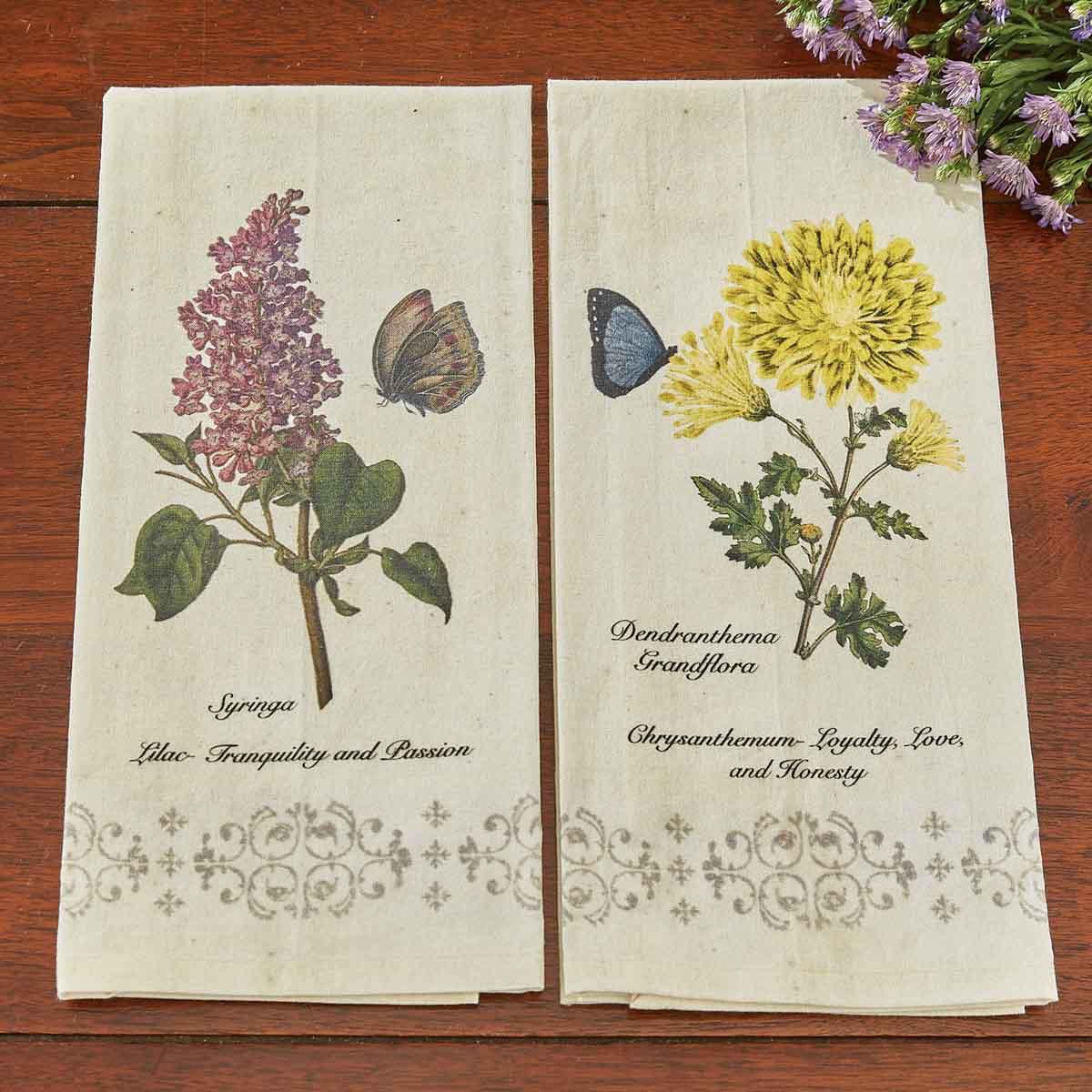 Chrysanthemum Printed Dishtowels - Set of 2 Park Designs - The Fox Decor