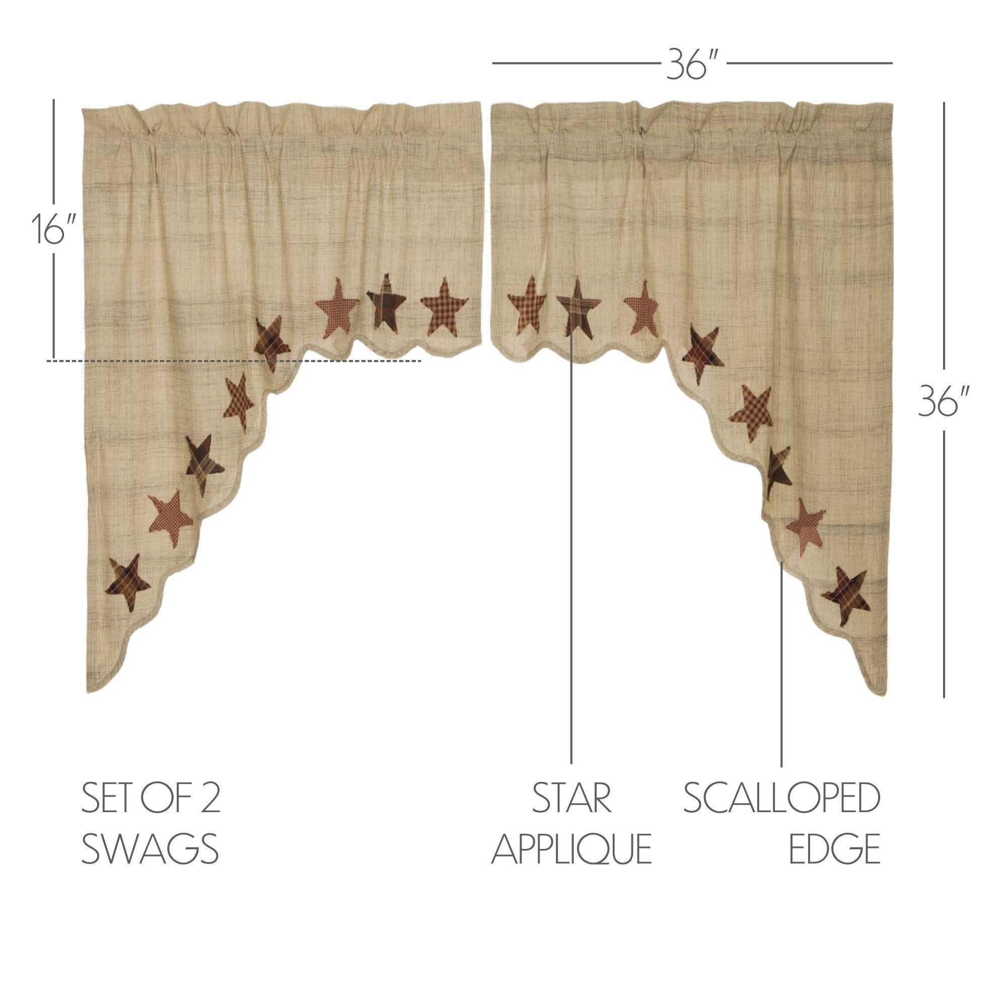 Abilene Star Swag Curtain Set of 2 36x36x16
