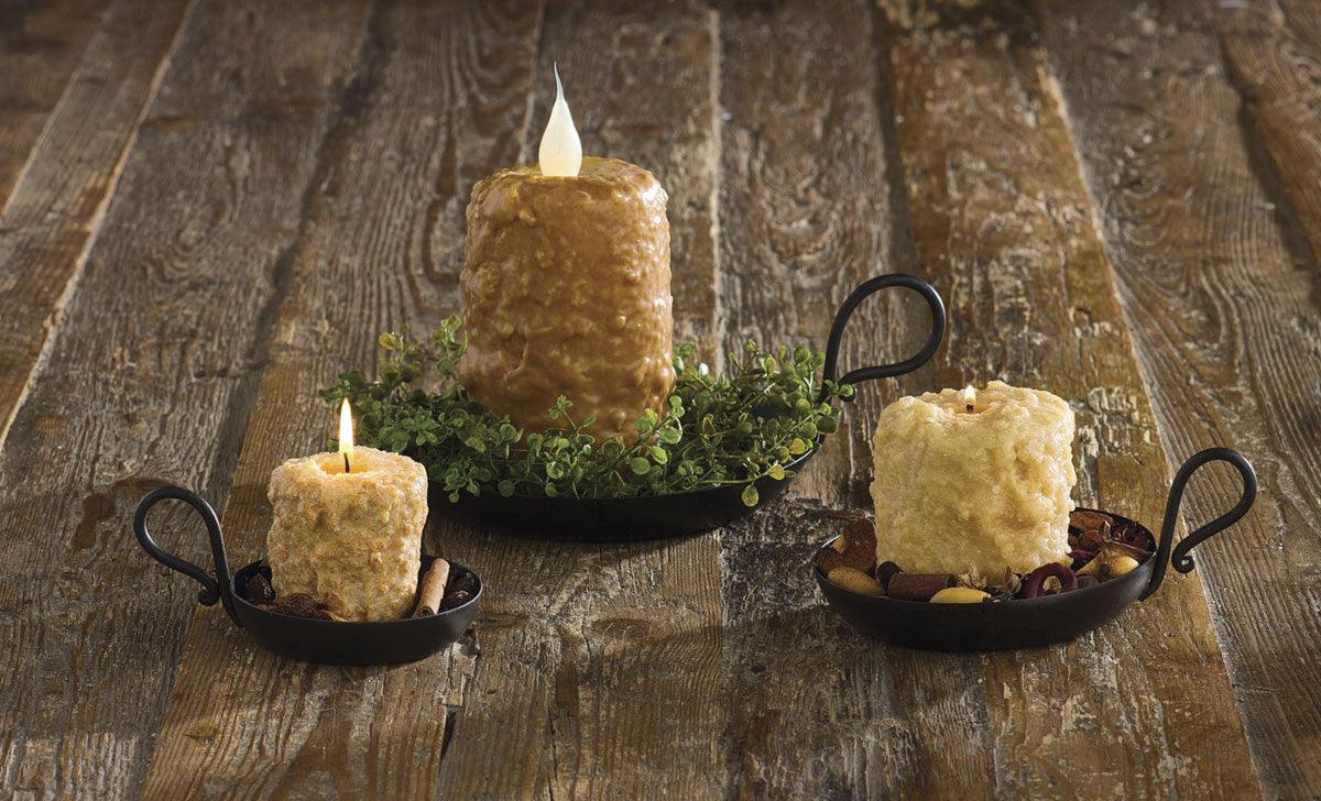 Primitive Iron Candle Dish Set of 2 Park Designs - The Fox Decor