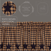 Navy Star Scalloped Swag Curtain Set of 2 36x36x16