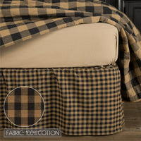 Black Check Queen Bed Skirt 60x80x16 - The Fox Decor
