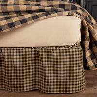 Black Check Queen Bed Skirt 60x80x16 - The Fox Decor
