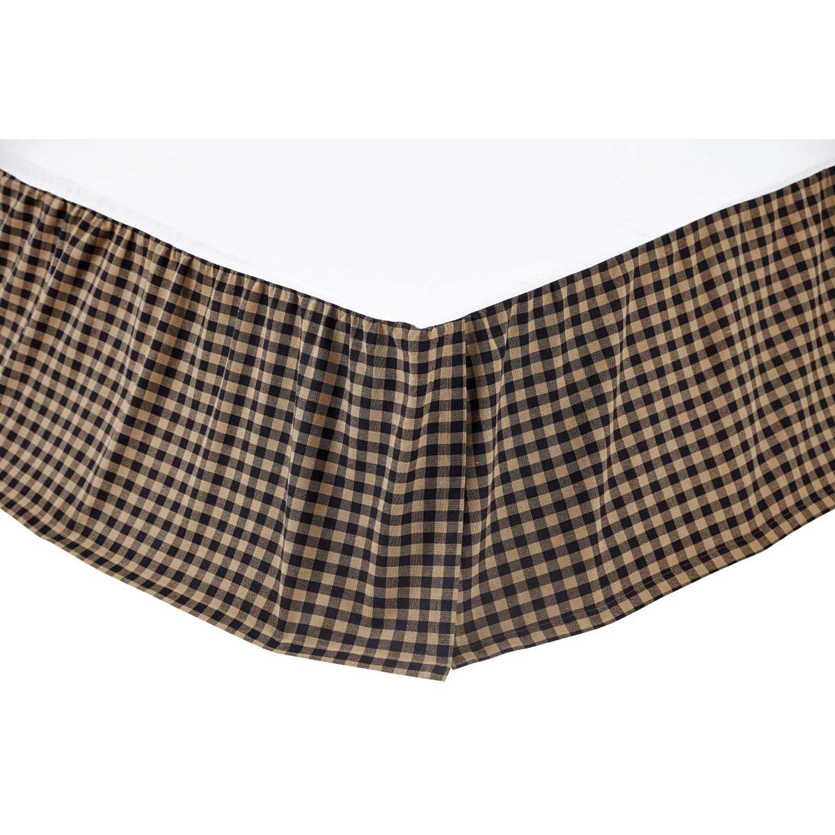 Black Check Queen Bed Skirt 60x80x16 - The Fox Decor