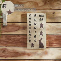 Chocolate Bunnies Wooden Sign 15x8 - The Fox Decor