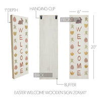 Easter Welcome Wooden Sign 20x6 - The Fox Decor
