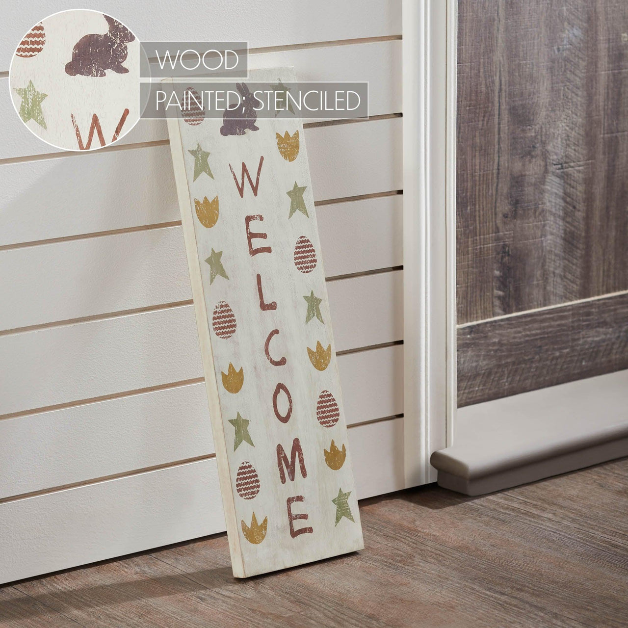 Easter Welcome Wooden Sign 20x6 - The Fox Decor
