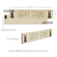 Happy Spring Wooden Sign 3x14 - The Fox Decor