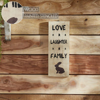 Love Laughter Family Wooden Sign 14.5x5.5 - The Fox Decor