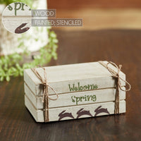 Welcome Spring Faux Book Stack 2.5x6x4 - The Fox Decor