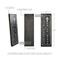 Easter Blessings Wooden Sign 20x6 - The Fox Decor