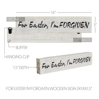 For Easter I'm Forgiven Wooden Sign 3x14 - The Fox Decor