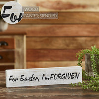 For Easter I'm Forgiven Wooden Sign 3x14 - The Fox Decor