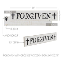 Forgiven with Crosses Wooden Sign 3x14 - The Fox Decor