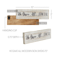 He Gave All Wooden Sign 3x10 - The Fox Decor
