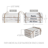 Faith Above All Else Faux Book Stack 2.5x6x4 - The Fox Decor