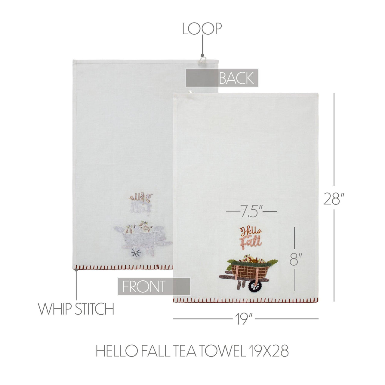 Hello Fall Tea Towel 19x28 - The Fox Decor