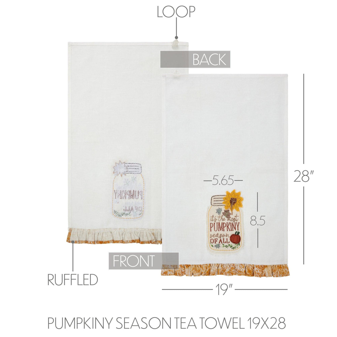 Pumpkiny Season Tea Towel 19x28 - The Fox Decor
