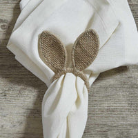 Burlap Bunny Ears Napkin Ring Set of 6 Park Designs - The Fox Decor