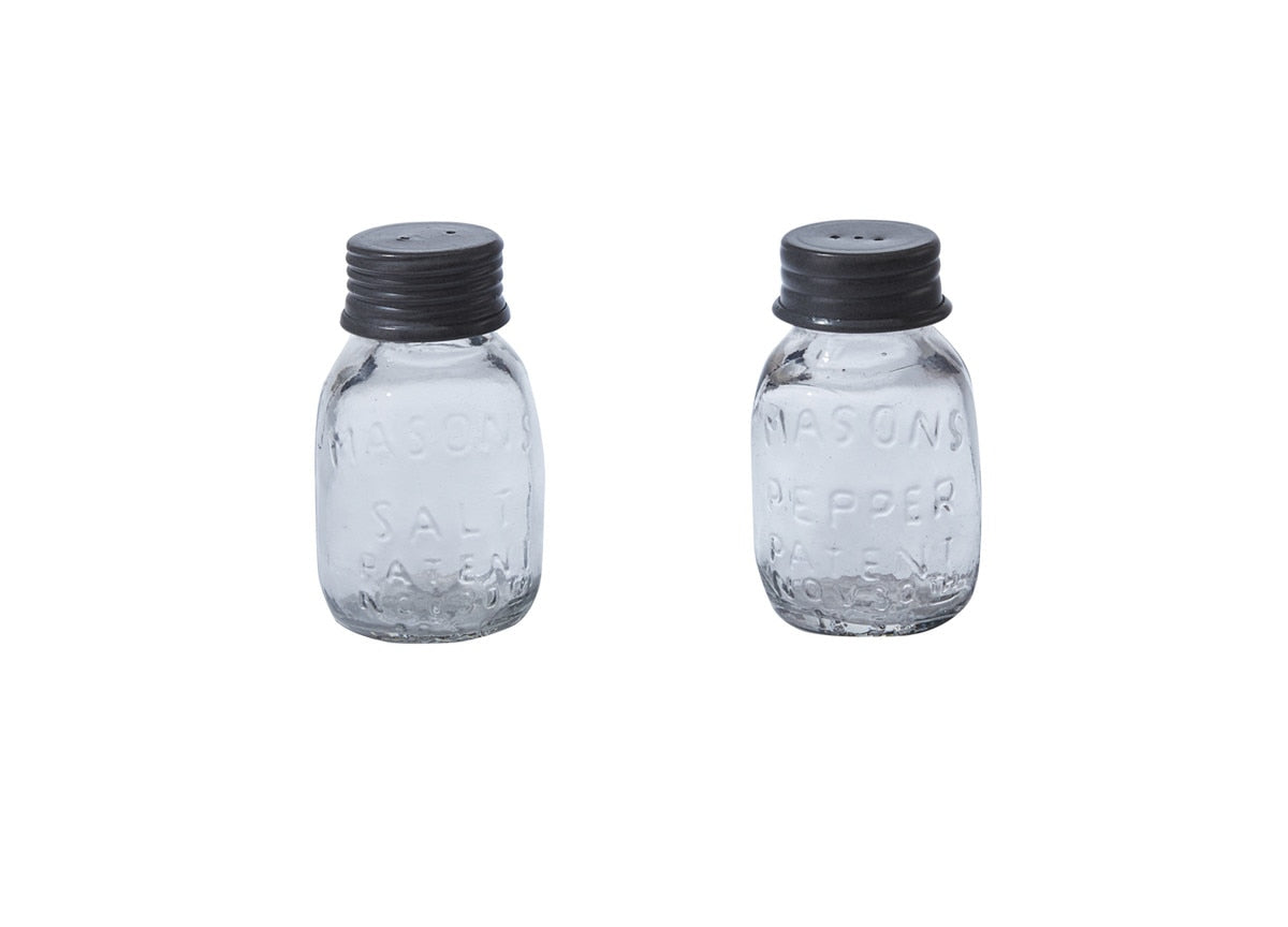 Mason Glass Jar Salt and Pepper Set - The Fox Decor
