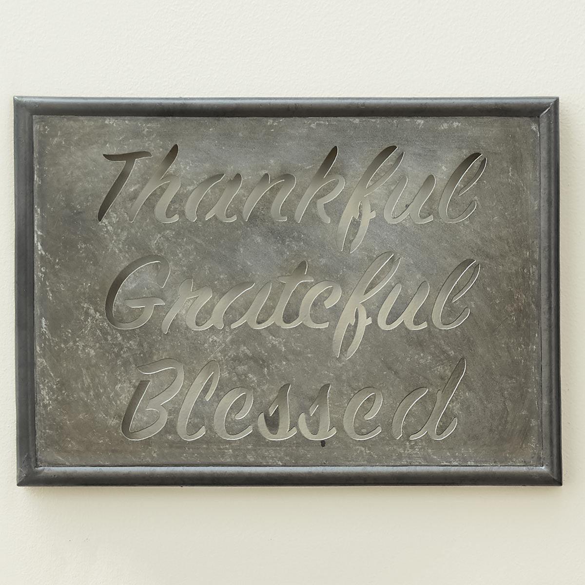 Thankful Grateful Galvanized Sign Park Designs - The Fox Decor