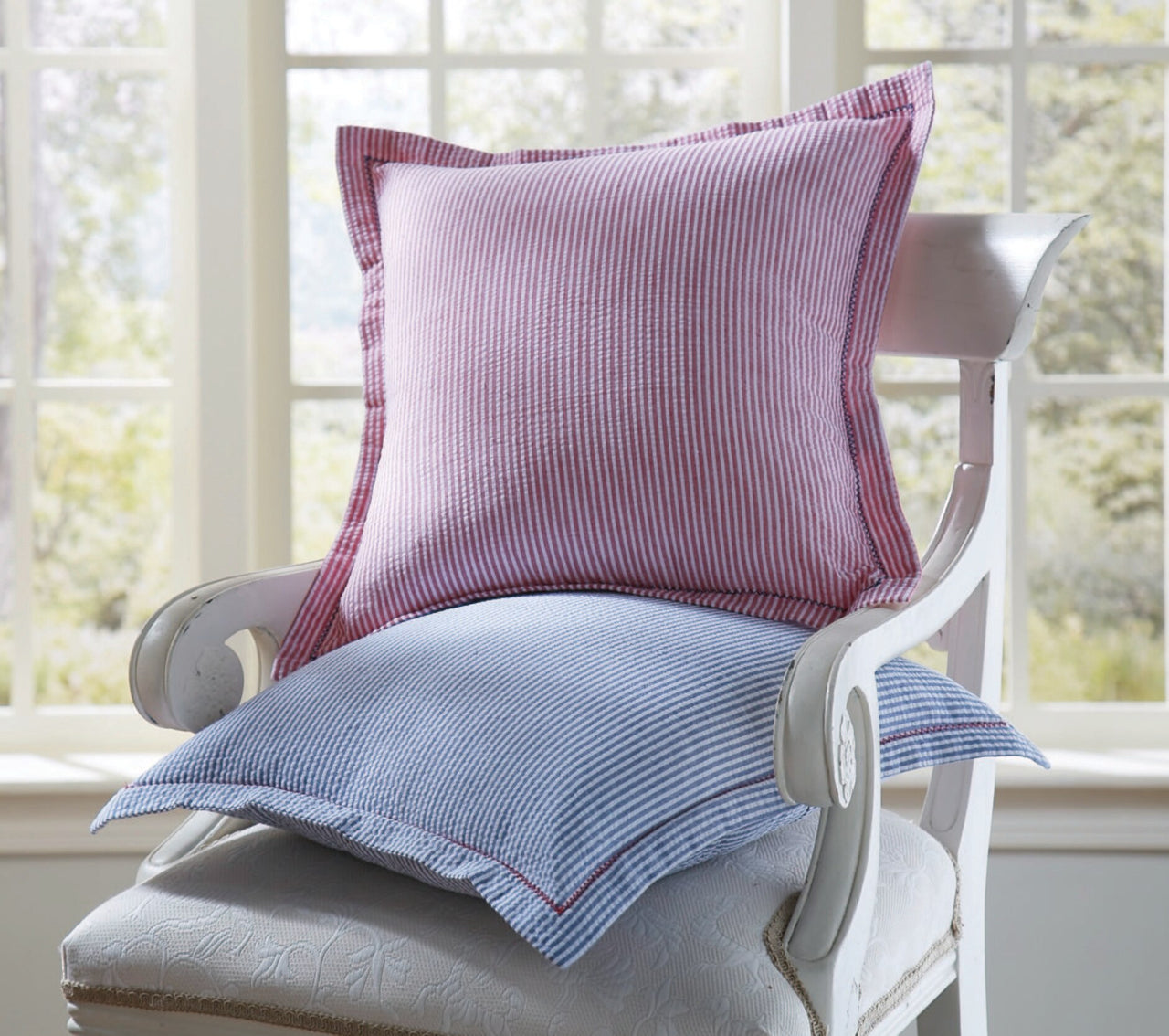 Seersucker Pillow Cover - Red - The Fox Decor