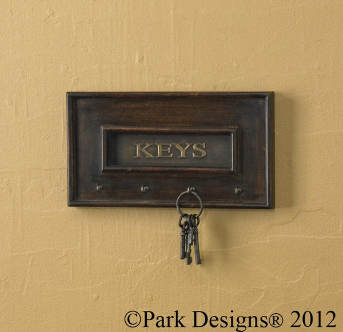 Wood and Brass Key Hook - Park Designs - The Fox Decor