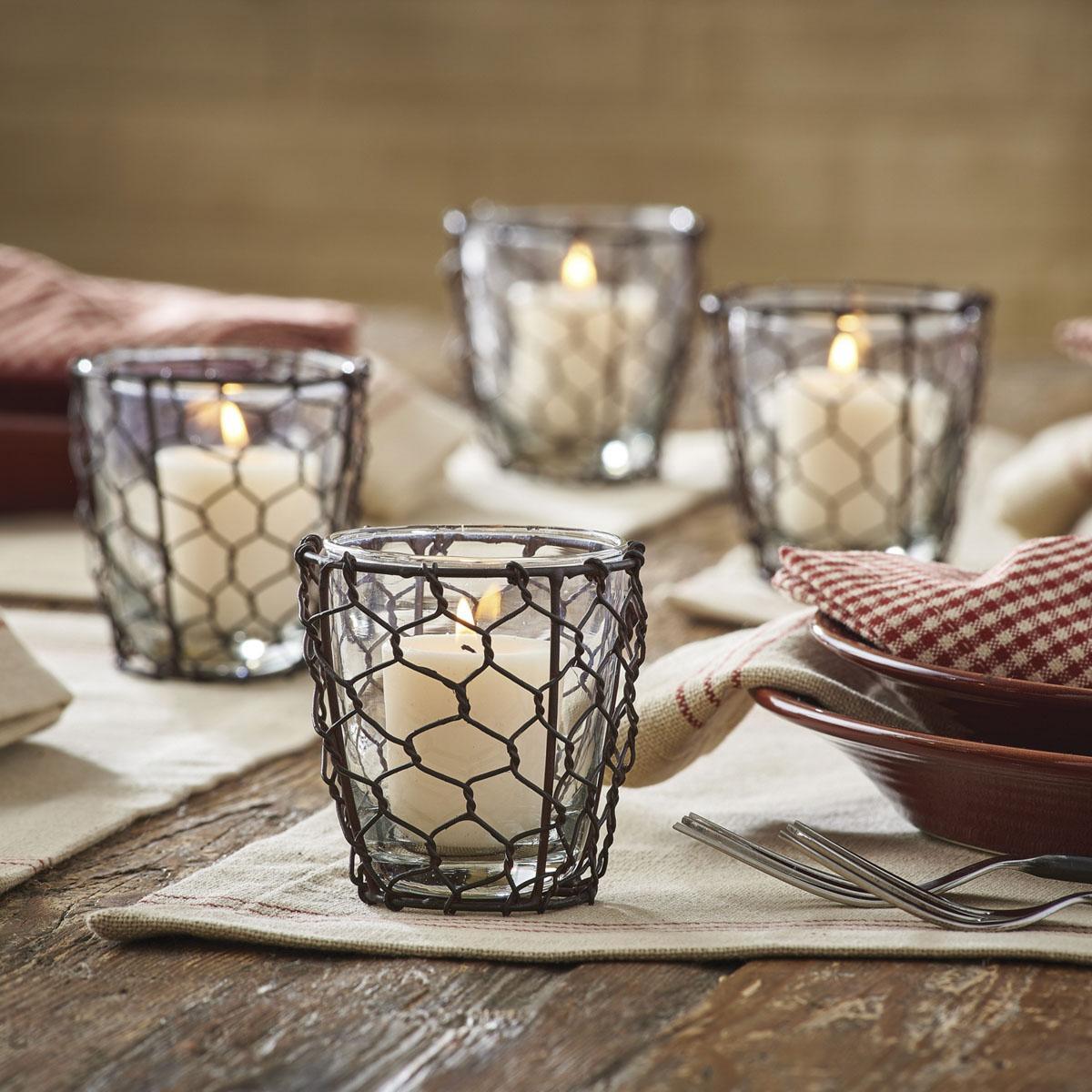 Chicken Wire Votive Holders - Set of 6 Park Designs - The Fox Decor
