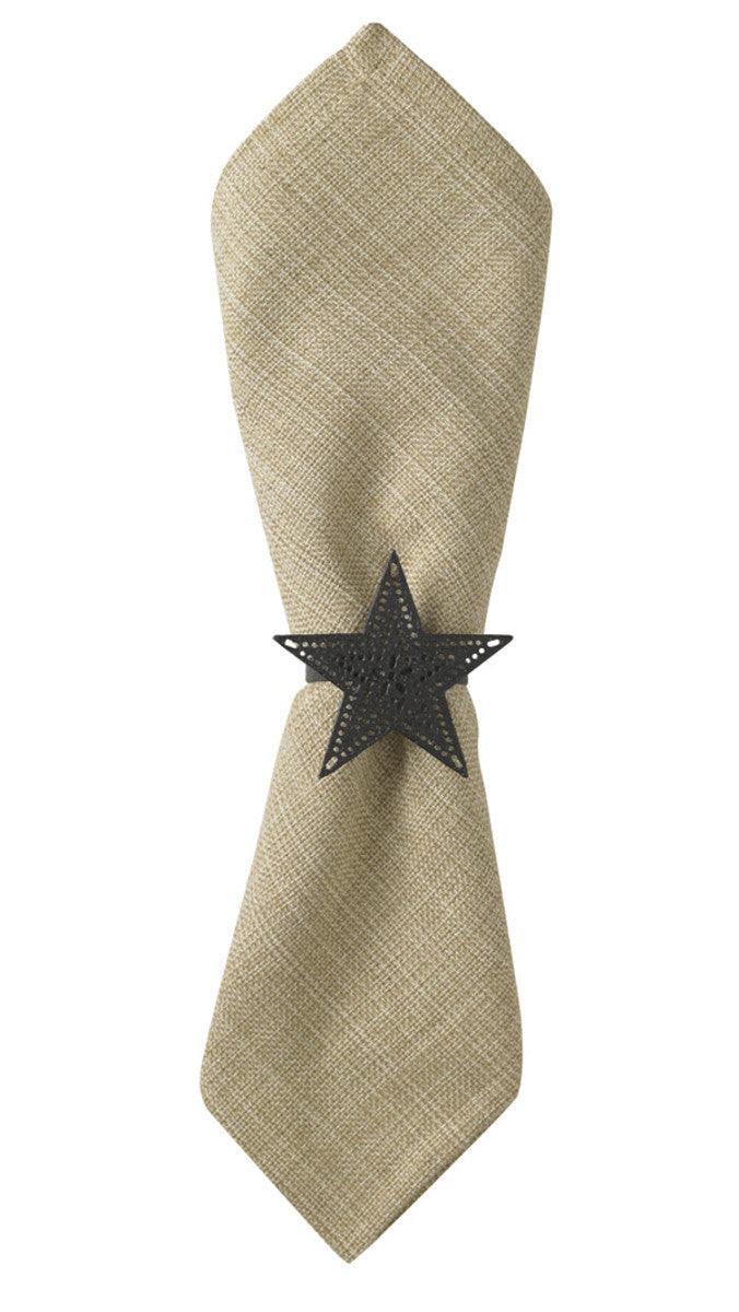 Black Star Napkin Rings - Set of 6 Park Designs - The Fox Decor