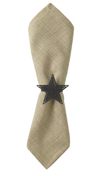 Black Star Napkin Rings - Set of 6 Park Designs - The Fox Decor