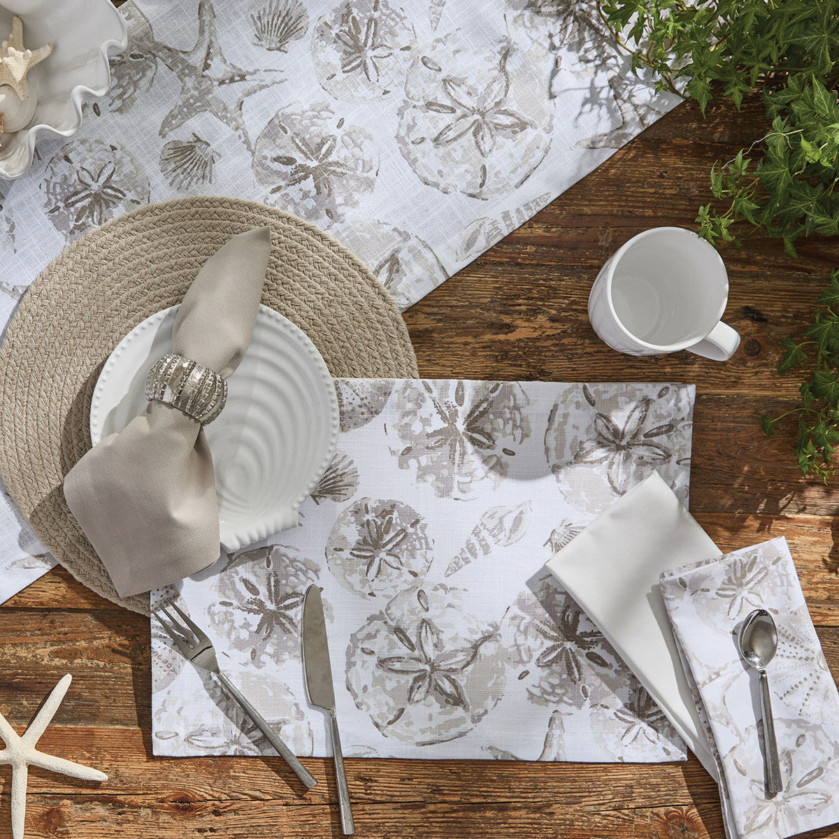 Beach Cove Table Runner 54" L - Set of 2 Park Designs - The Fox Decor