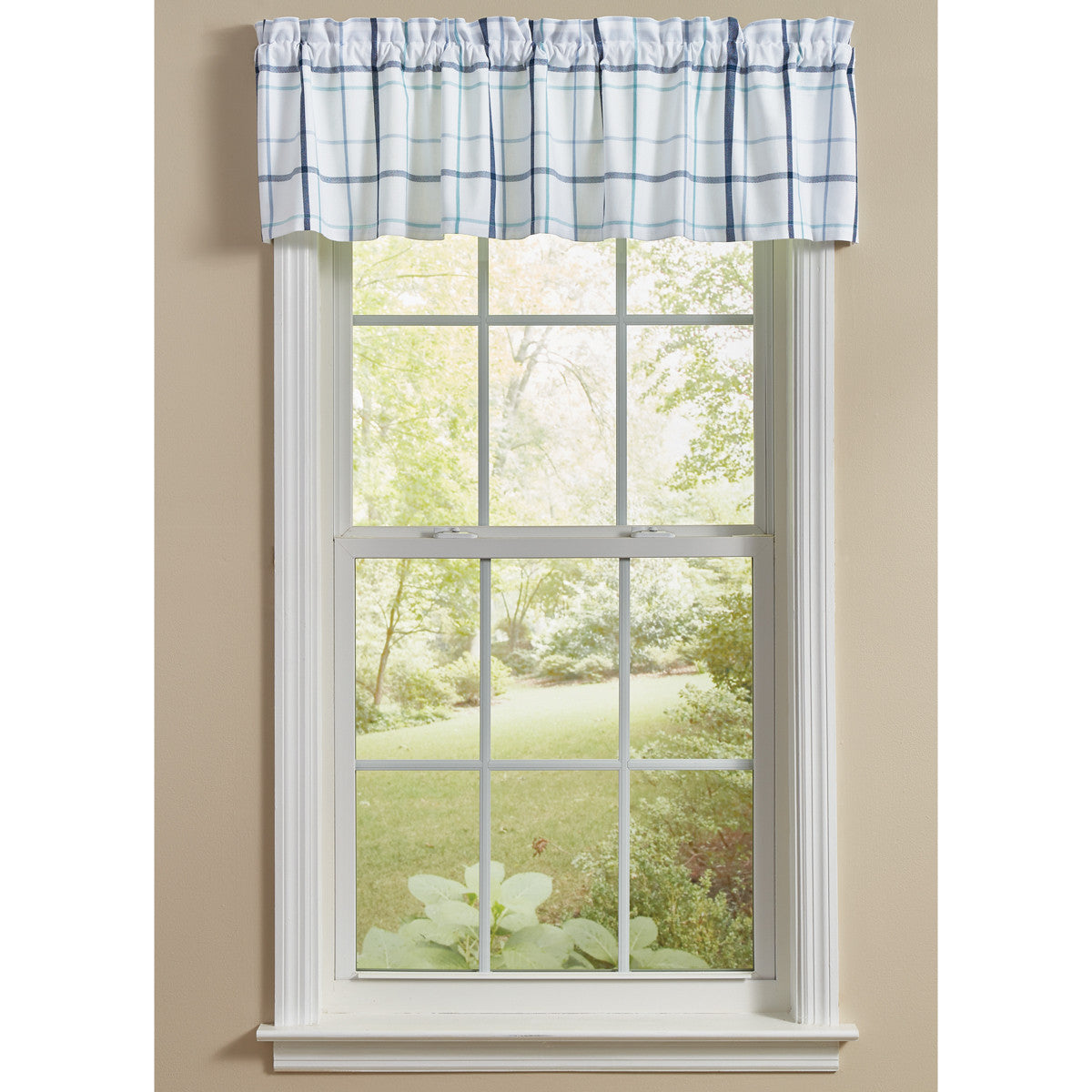 Caspian Plaid Valance 14"L Set of 2 Park Designs - The Fox Decor