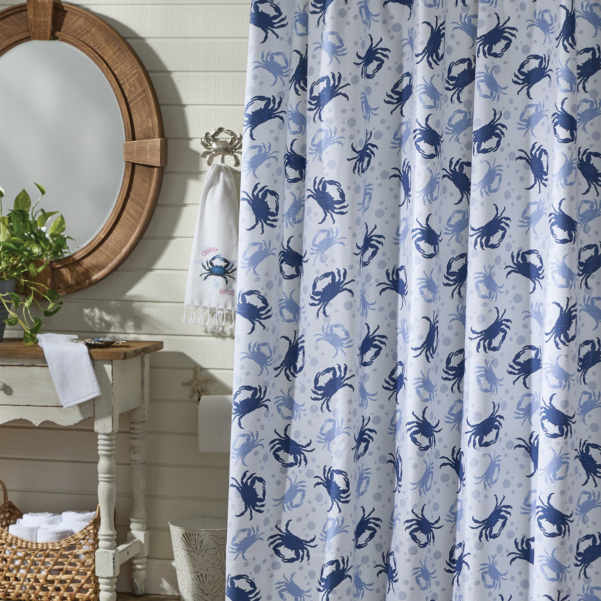 Blue Crab Shower Curtain 72" X 72" - Set of 2 Park Designs - The Fox Decor