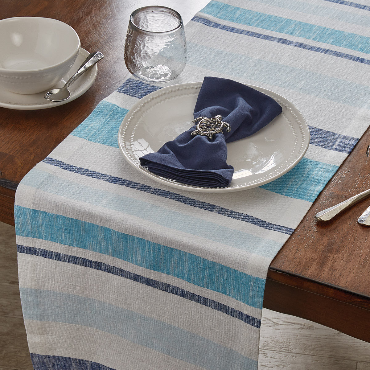 Colby Woven Stripe Table Runner 72" L Park Designs - The Fox Decor