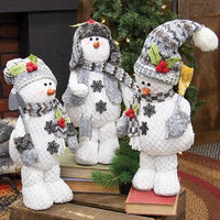 Plush Standing Snowman w Hat & Scarf 3 Asstd - The Fox Decor