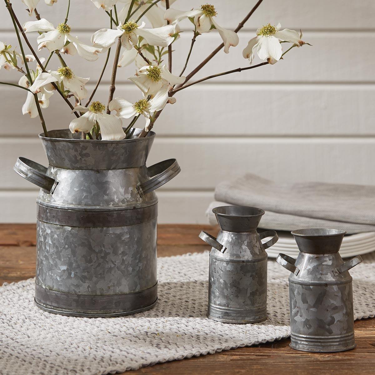Galvanized Milk Can Salt & Pepper Set - Park Designs - The Fox Decor