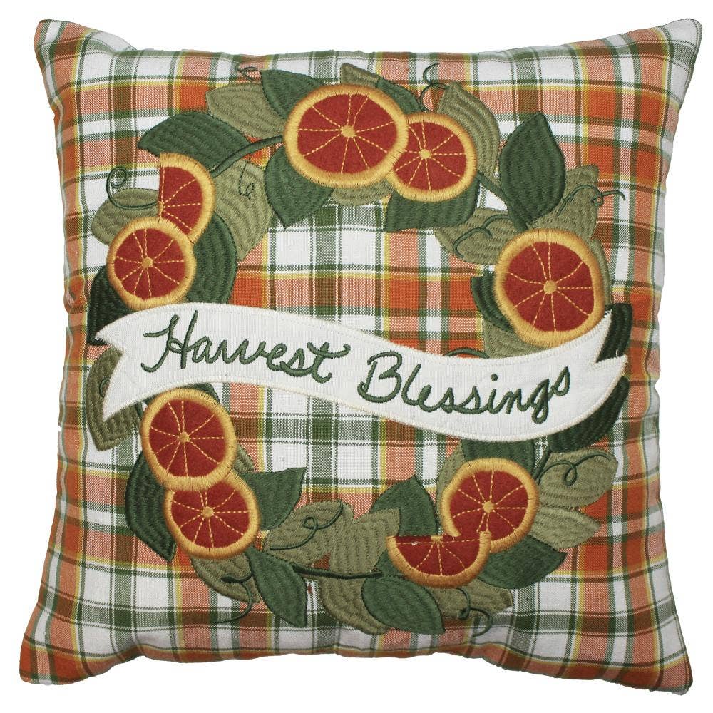 Fall Harvest Wreath Pillow 14 In PL810539